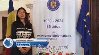 Día nacional de Rumanía Embajadora de Rumanía en Perú Camelia Ion Radu [upl. by Gilligan78]