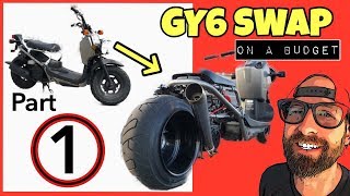 Honda Ruckus GY6 swap COMPLETE ALL IN ONE KIT Part 1 [upl. by Oek]