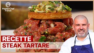 RECETTE PLAT  Le tartare de boeuf  Le secret du Chef Christian Etchebest  MASTERCHEF FR [upl. by Shuma]