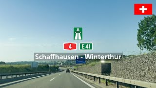 Driving in Switzerland Autobahn A4 E41 from Schaffhausen to Winterthur [upl. by Leidba748]