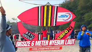 Layangan Bigsize Terbesar Bayu Kendang SibroTV JSN 6 Meter di Festival Pantai Serang Blitar 2024 [upl. by Haraf]