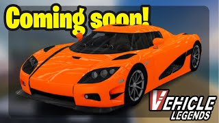 NEW koenigsegg ccxr trevita is coming to Roblox vehicle legends [upl. by Astera]