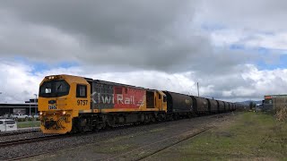 DL 9757 with GC3 approaching Rotokauri station NIMT Hamilton 4K [upl. by Enigroeg700]