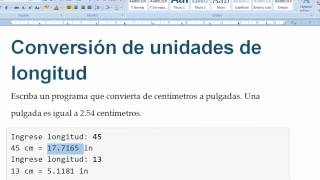 Ejemplos Java 3 convertir unidades y uso de while [upl. by Nosiddam]