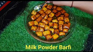 Milk Powder Barfi  ghr par bnao easy testy Milk Powder Barfi Happy Diwali my you tube family [upl. by Poland826]