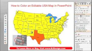 How Do I Color a US State County or Country Map in a PowerPoint Slide • BJDesigncom [upl. by Asiruam]