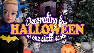 Decorating for HALLOWEEN in One Sixth Scale for Barbie Diorama and Dream House [upl. by Initof72]