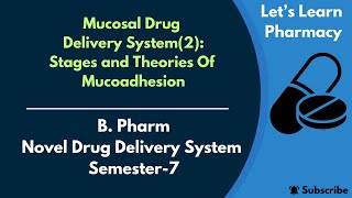 Mucosal Drug Delivery System2  Steps and Theories of MucoAdhesion  BPharm  NDDS  Semester7 [upl. by Ysnil562]