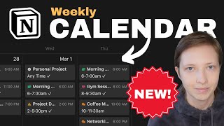 New Notion Feature Weekly Calendar for Task Planning Free Template [upl. by Werbel]