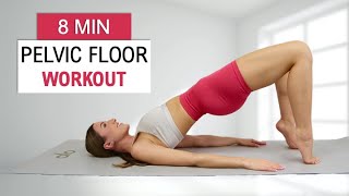 8 MIN PELVIC FLOOR WORKOUT  Strengthen your Pelvic Floor and Core with 16 different exercises [upl. by Jonny120]