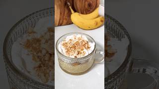 Banana protein pudding 1 vanilla protein shake 2 tbsp vanilla or banana instant pudding mix asmr [upl. by Maje849]