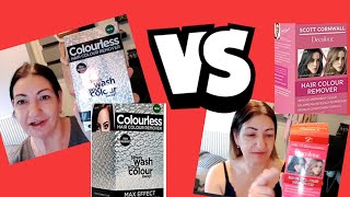 COLOURLESS HAIR COLOUR REMOVER MAX VS SCOTT CORNWALL DECOLOUR SUPER STRENGTH DID THEY WORK [upl. by Halyhs468]