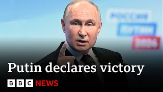 Putin claims landslide victory as thousands protest against “rigged election”  BBC News [upl. by Yebot]