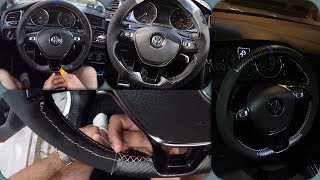 Carbon Fiber amp Alcantara Steering Wheel Cover  VW Golf 7  Direksiyon Kılıfı [upl. by Eahsed]