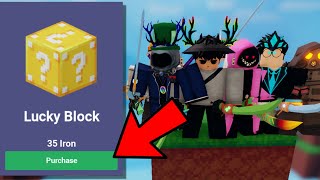 1v50 but you can buy Lucky Block with Iron Roblox Bedwars [upl. by Rochkind]