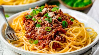 Quick and Easy Spaghetti Bolognese  Family Favourite [upl. by Huff]