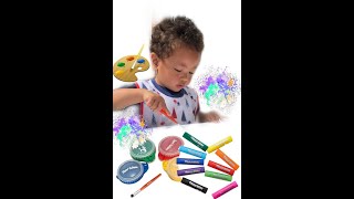 No Mess Toddler Painting  Paint Station  Paint Sticks [upl. by Nocaj]