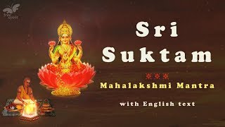 SRI SUKTAM  Most Powerful Lakshmi Mantra  श्री सूक्त  Vedic Hymn  Laxmi Puja  2018 [upl. by Noyes]