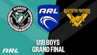 ARL Senior Finals  U18 Boys Grand Final  Mangere East Hawks v Papatoetoe Panthers [upl. by Aloeda]