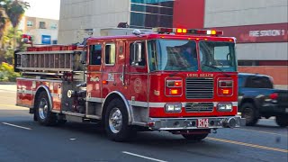 Long Beach Fire Dept Engine 14 amp Rescue 1 Both Reserves Responding [upl. by Nowd]