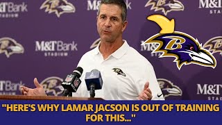 URGENT REASON LAMAR JACKSON IS OUT OF TRAINING REVEALED RAVENS NEWS [upl. by Bonn]