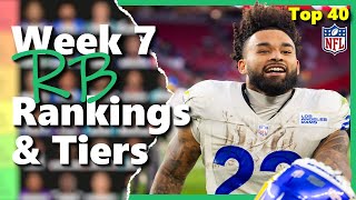 Week 7  Running Backs Rankings amp Tiers Top 40 Fantasy Football [upl. by Matthaeus]