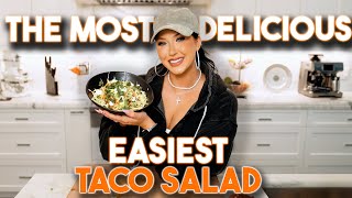 HOW TO MAKE THE MOST DELICIOUS TACO SALAD EVER [upl. by Oitaroh]