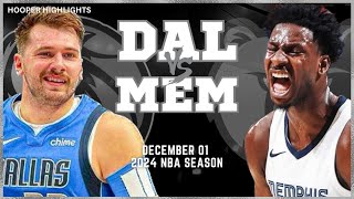 Dallas Mavericks vs Memphis Grizzlies Full Game Highlights  Dec 1  2024 NBA Season [upl. by Rondon]