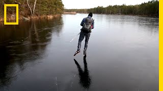 Hear the Otherworldly Sounds of Skating on Thin Ice  National Geographic [upl. by Naihtniroc]