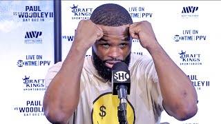 Tyron Woodley • POSTFIGHT PRESS CONFERENCE vs Jake Paul 2 [upl. by Medarda969]