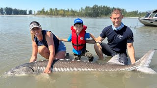 MONSTER White Sturgeon Fishing in Canada  Family go fishing for Dinosaurs  The Fish Locker [upl. by Siulegroj]