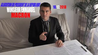 ALLOCUTION DU PRÉSIDENT MACRON 10 DÉCEMBRE 2018 PARODIE [upl. by Arehs]