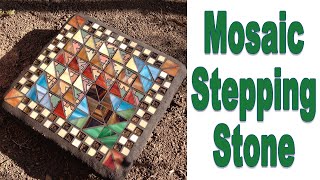 How to Create an Outdoor Stepping Stone Mosaic with No Days Adhesive [upl. by Enyehc560]