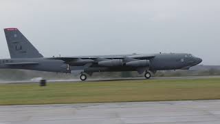 3x B52 Depart RAF Fairford [upl. by Ahsinrac31]