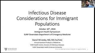 Infectious Disease Considerations for Immigrant Populations  Dr Daniel Winetsky [upl. by Rabma]