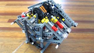 Lego pneumatic engine  camless W6 sliders [upl. by Philo550]