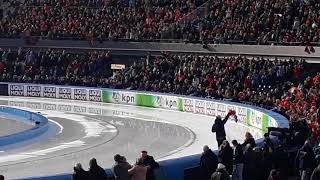 Nuis Kjeld huldiging Olympisch wk schaatsen 2018 allround stadion Amsterdam OS ISU [upl. by Ueihttam]