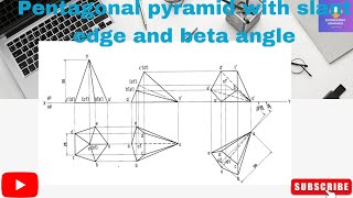 Pentagonal Pyramid with Slant edge with Beta angle in Sketch book [upl. by Rann]