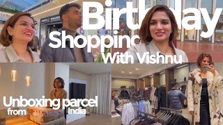 Birthday shopping with Vishnu  Birthday dress shopping  Unboxing parcel from India [upl. by Ettedualc193]