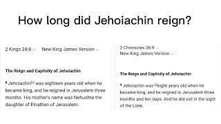 101 bible contradictions answered pt 7 how long did Jehoiachin reign [upl. by Aoh212]