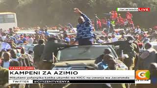 President Uhuru Kenyatta arrives at Jacaranda grounds for the Azimio la Umoja campaigns [upl. by Behnken953]