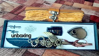 Feather Quill Pen With Ink Set 💥 Vintage Handcrafted Diary Unboxing 2024 🔥 [upl. by Frederico]