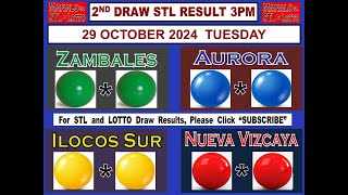 STL 2ND Draw 3PM Result Zambales Aurora Ilocos Sur Nueva Vizcaya 29 October 2024 TUESDAY [upl. by Adnilak]