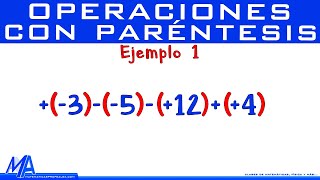 Operaciones con paréntesis  Suma y resta  Ejemplo 1 [upl. by Dierolf]