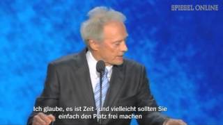 Clint Eastwoods Überraschungsauftritt Bizarre Performance beim RepublikanerParteitag  DER SPIEGEL [upl. by Hutt]