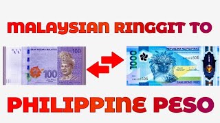 Malaysian Ringgit To Philippine Peso Exchange Rate Today  MYR To PHP  Ringgit To Peso [upl. by Fleurette]