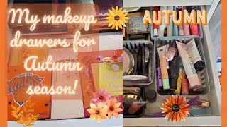 My makeup drawers for Autumn season September October amp November🧡🎃 [upl. by Aymer]