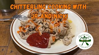 Chitterling cooking with JR and Nicki [upl. by Marty482]