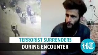 Watch Hizbul terrorist surrenders during encounter reunited with family [upl. by Nagah91]