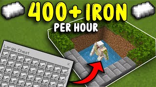 The EASIEST IRON FARM In Minecraft Bedrock 120 [upl. by Danais]